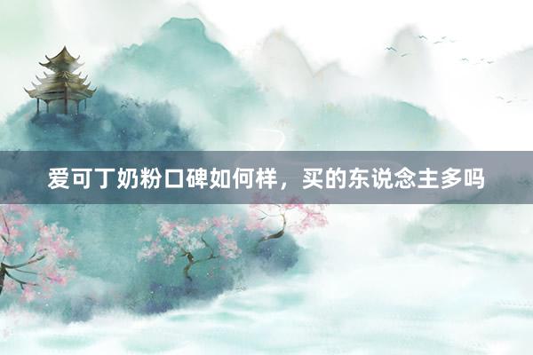 爱可丁奶粉口碑如何样，买的东说念主多吗